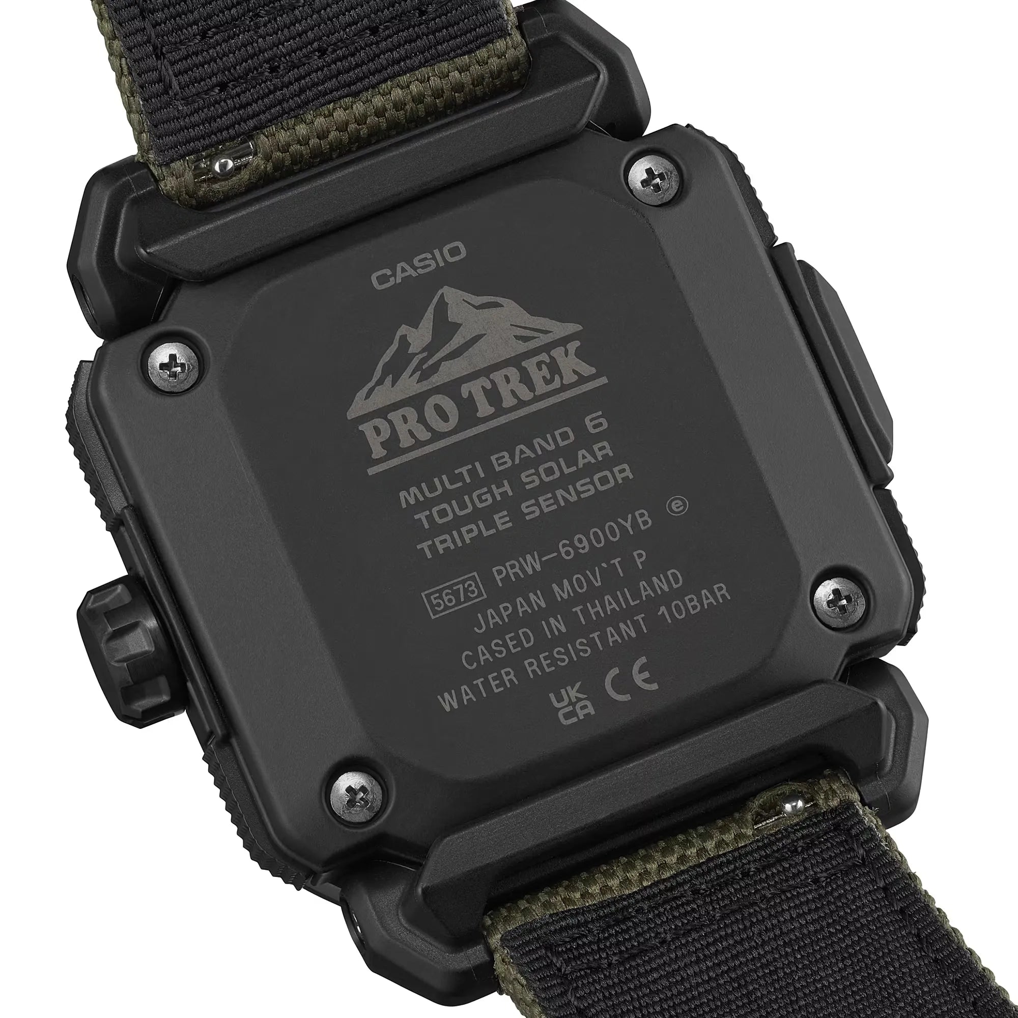 Casio Pro Trek Climber Line PRW-6900YB-3DR Black Dial Green CORDURA Strap Men's Watch