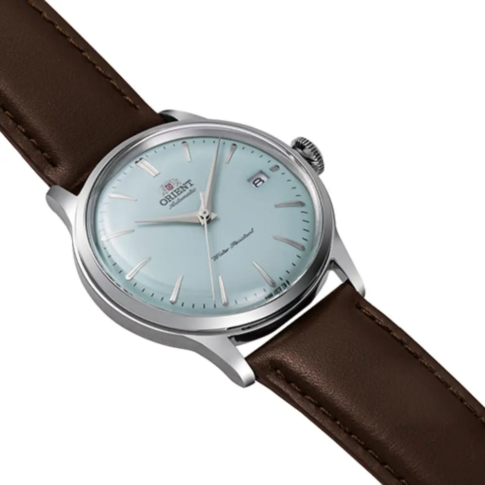 Orient Bambino Version 7 Automatic RA-AC0M14L30B Light Blue Dial Leather Strap Men's Watch