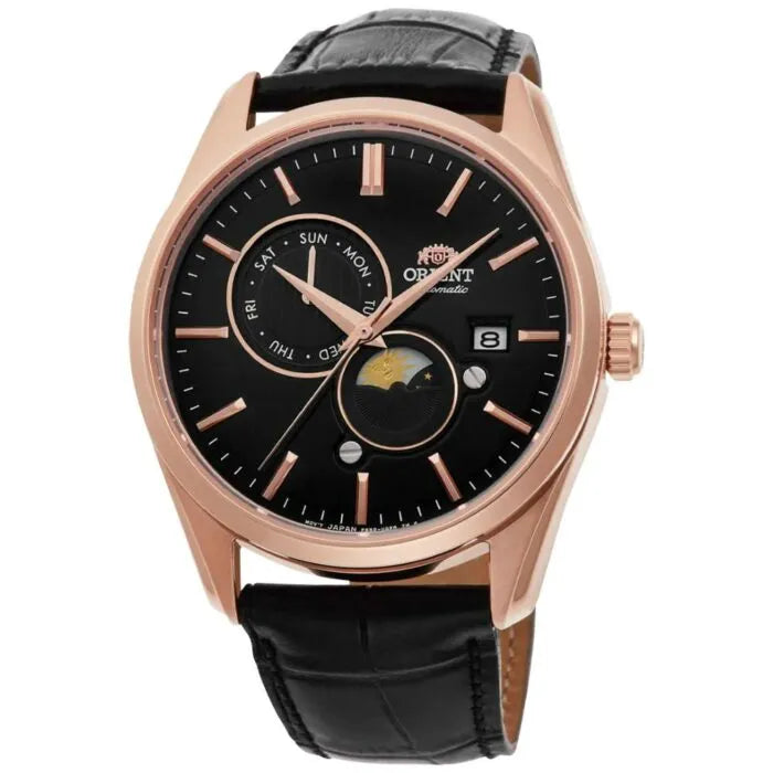 Orient RA-AK0309B Sun & Moon Phase Automatic Leather Strap Men's Watch
