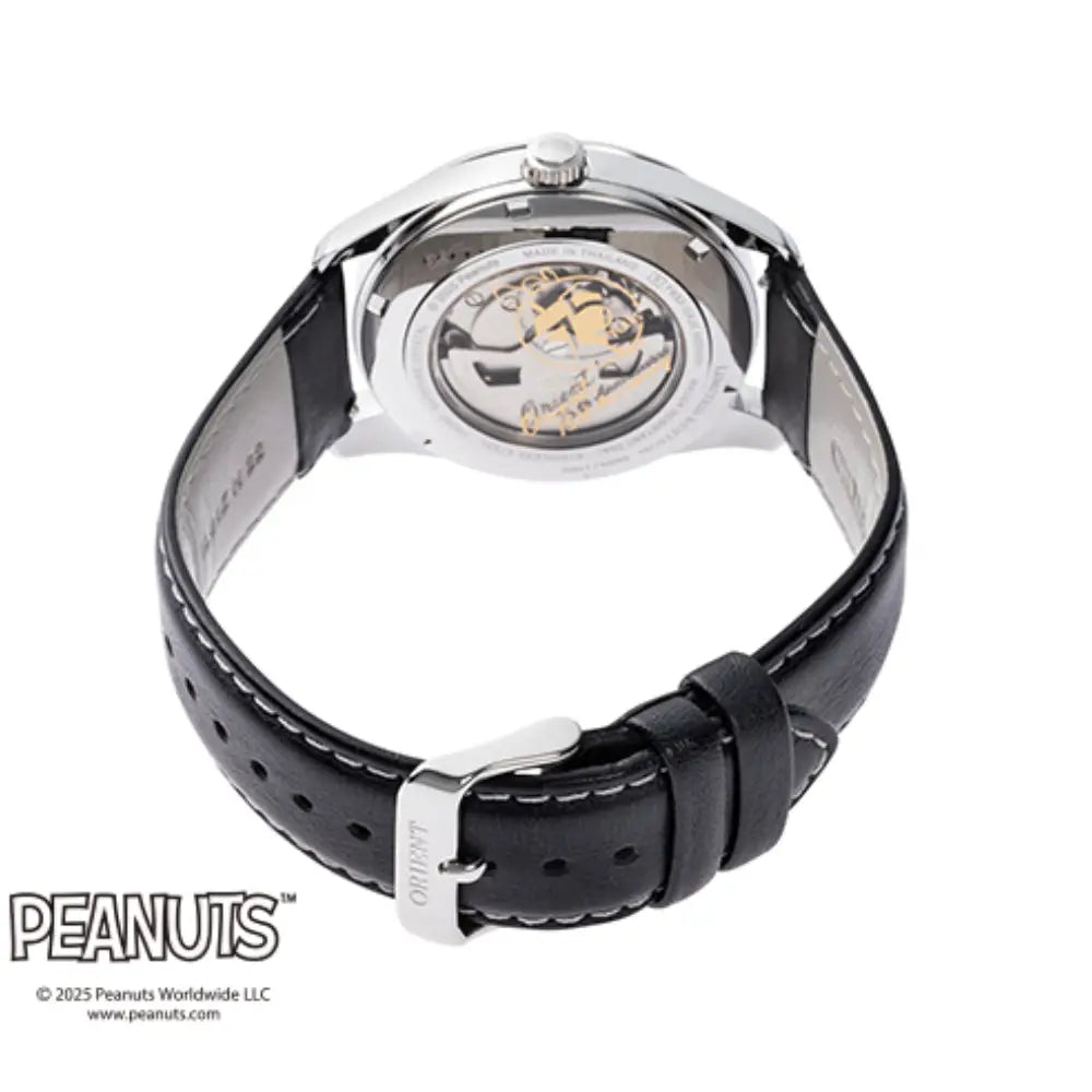 Orient x Peanuts Contemporary Automatic RA-AR0011S30B White Dial Leather Strap Men's Watch