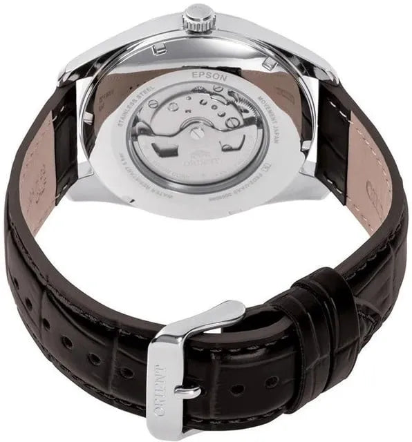 Orient RA-BA0006B00C Multi-Year Calendar Automatic Black Dial Leather Strap Men’s Watch