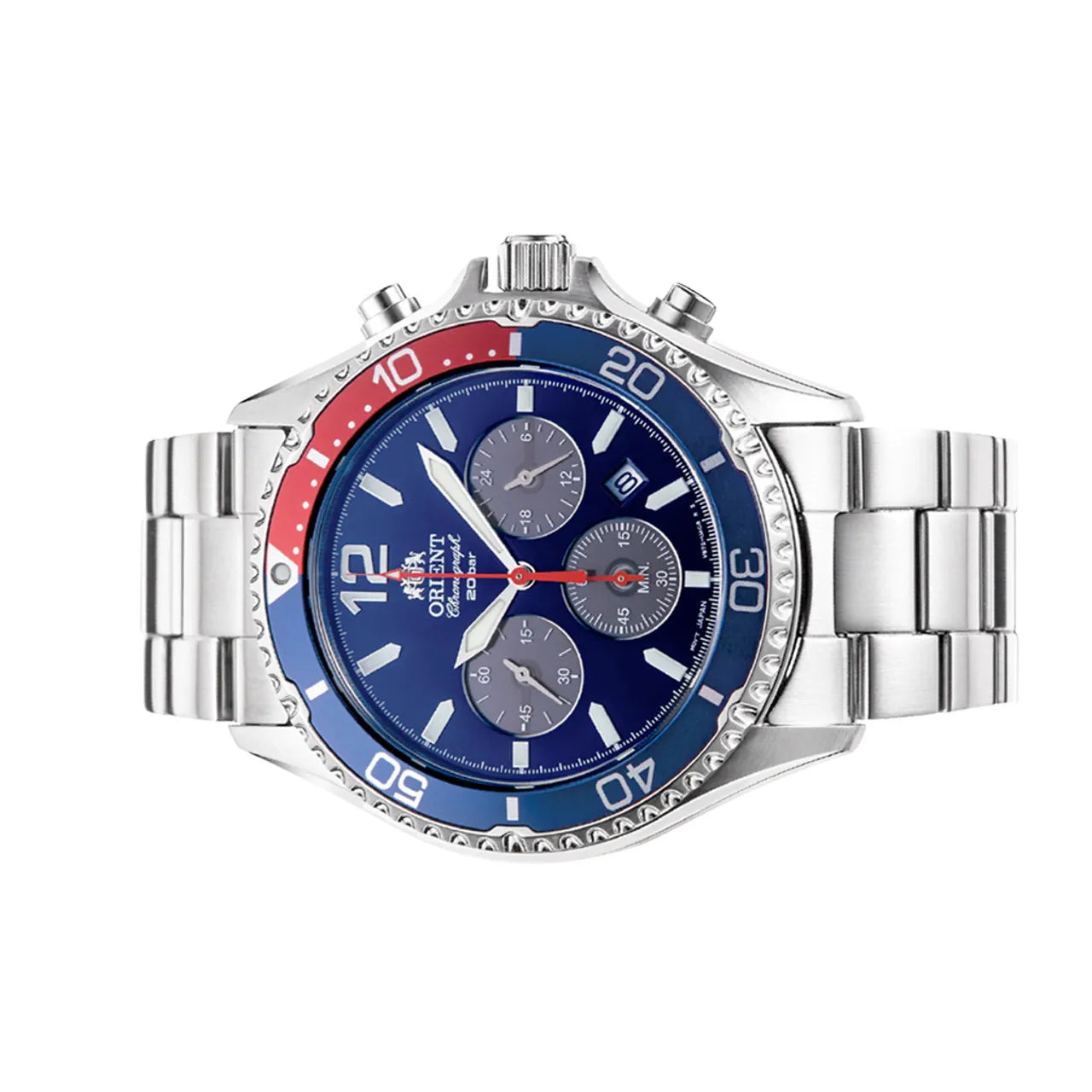 Orient Mako Solar Chronograph RA-TX0201L10B Blue Dial Stainless Steel Men's Watch