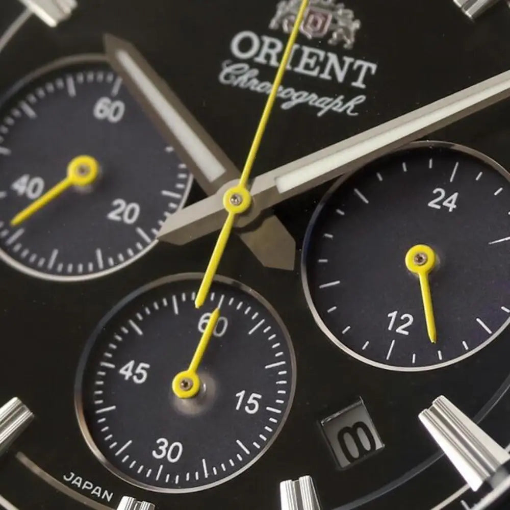 Orient Limited Edition Contemporary Solar Quartz RN-TX0307B Black Dial Leather Strap Men's Watch