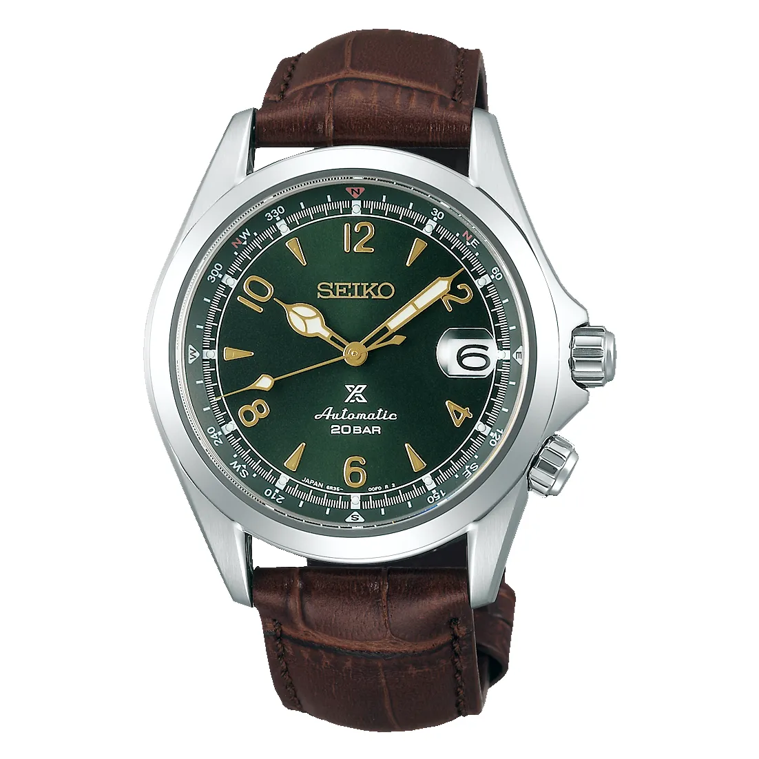 Seiko SPB121 Prospex Alpinist Automatic Green Dial Leather Strap Men's Watch