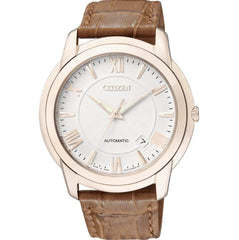 Citizen Mechanical NB0032-05A White Dial Leather Strap Men's Watch