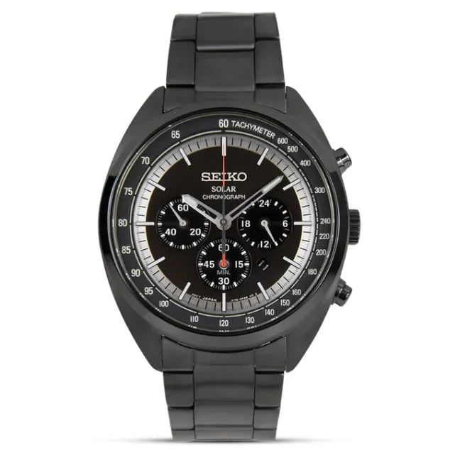 Seiko SSC623P1 Chronograph Solar Tachymeter Black Dial 45mm Stainless Steel Men's Watch