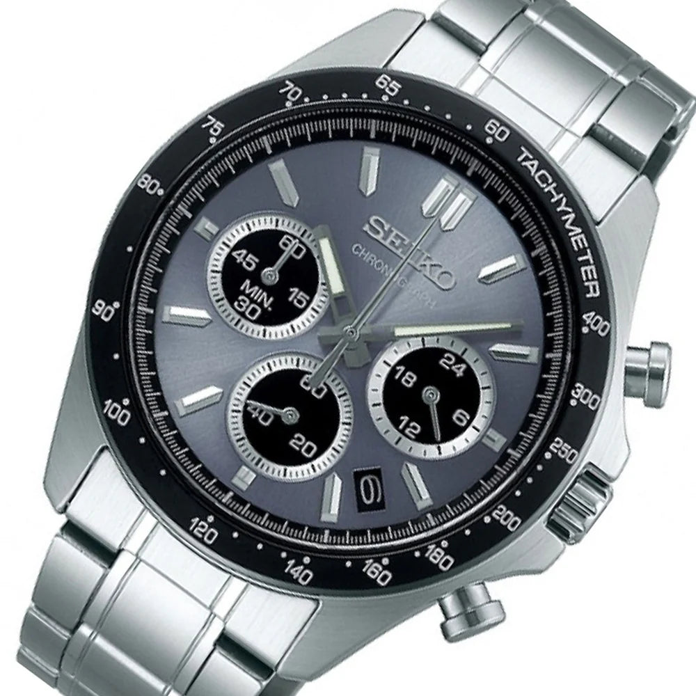 Seiko Spirit Chronograph SBTR027 Gray Dial 39.8mm Stainless Steel Men's Watch