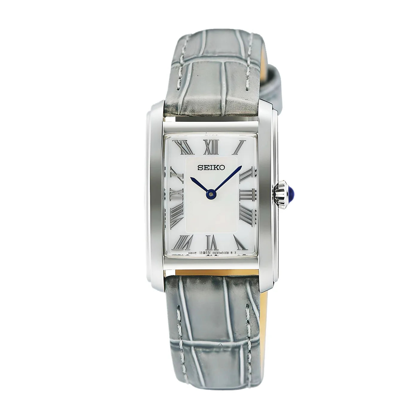 Seiko Conceptual SWR099P1 (Seiko Tank) Rectangular Case White Dial Leather Strap Women's Watch