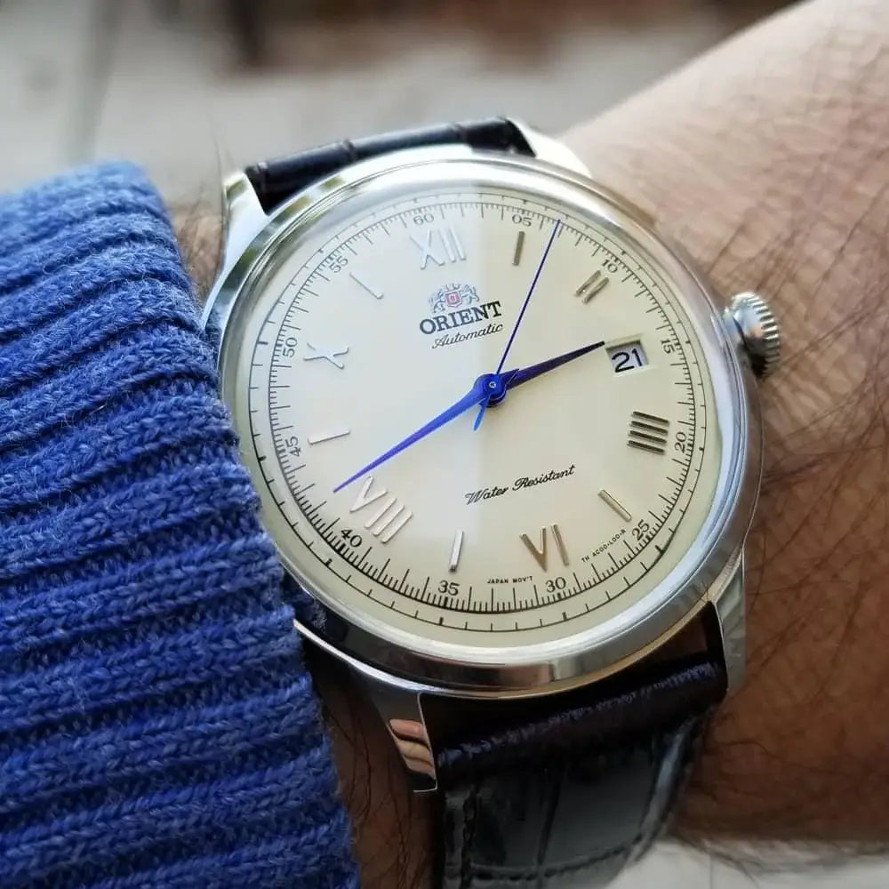 Orient Bambino Version 2 Automatic TAC00009N0 Beige Dial Leather Strap Men's Watch