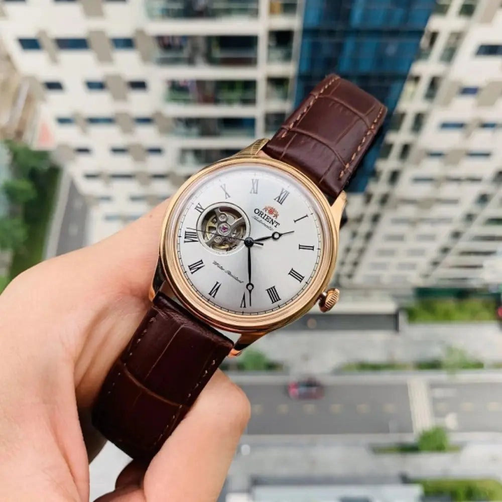 Orient Bambino Version 2 Automatic TAG00001S0 Silver Dial Leather Strap Men's Watch