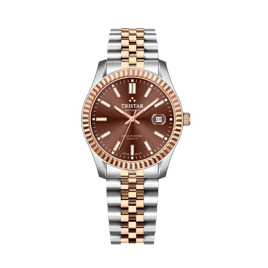 Tristar RD-Series Automatic Brown Dial 40mm Stainless Steel Men's Watch - RD31TMRTM02