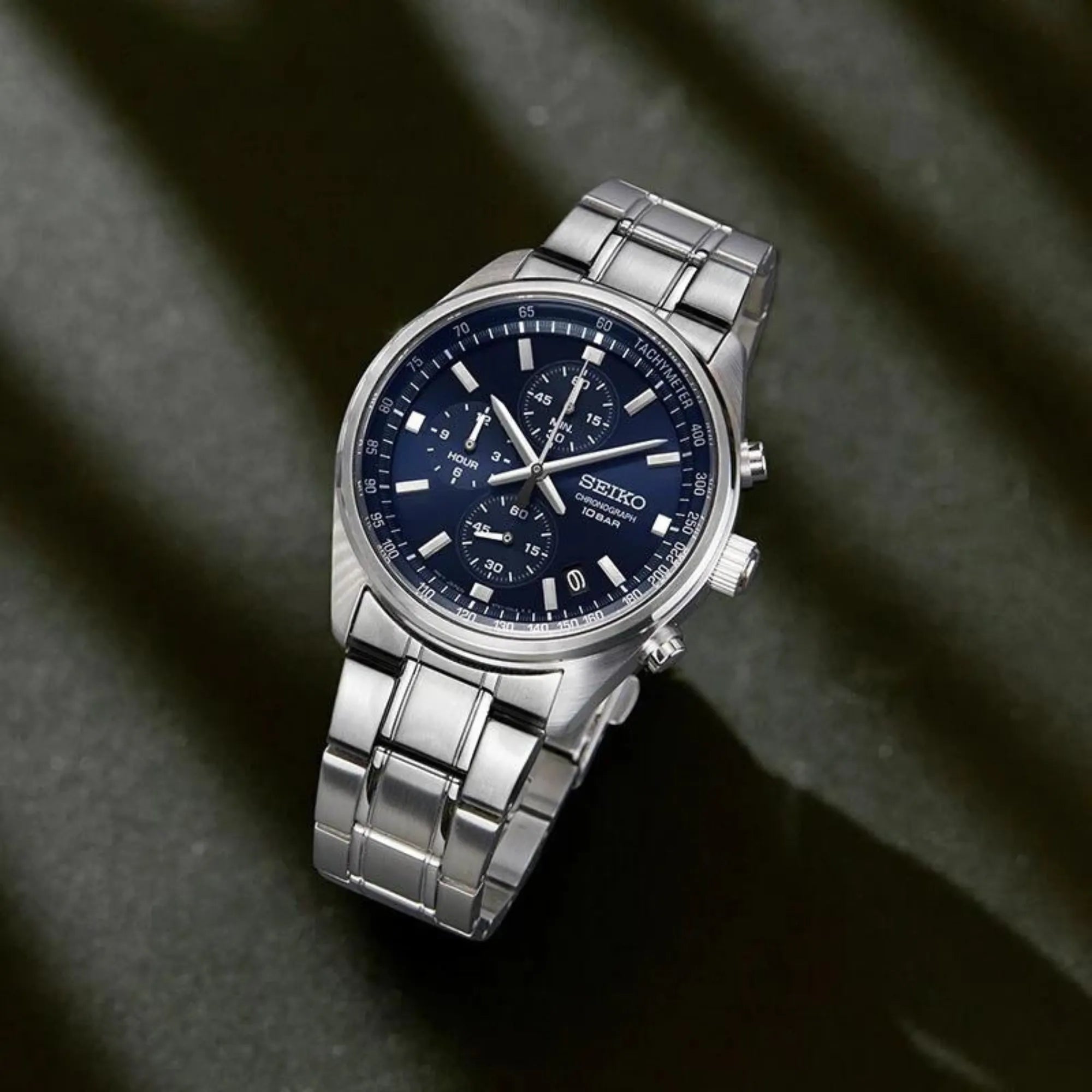 Seiko Chronograph SSB377P1 Blue Dial Quartz Stainless Steel Men's Watch