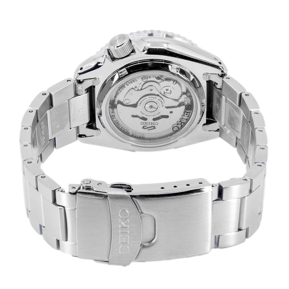 Seiko 5 SRPJ47K1 Sports Automatic Skeleton Brown Dial Stainless Steel Men's Watch