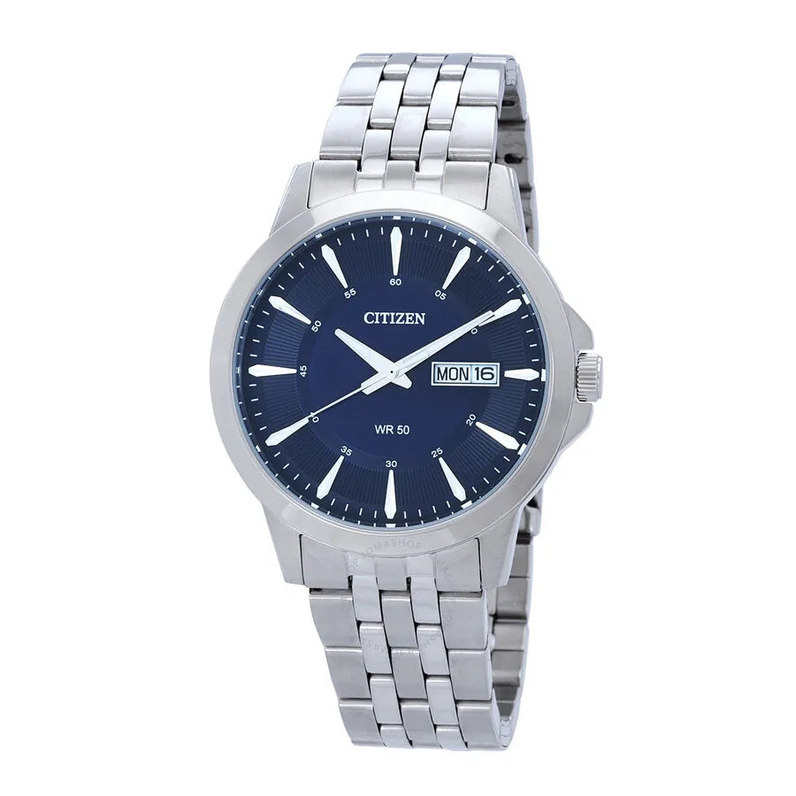 Citizen Quartz Analog BF2011-51L Day-Date Display Blue Dial Stainless Steel Men's Watch