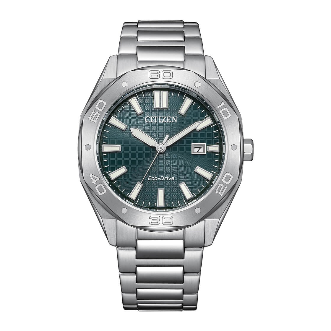 Citizen Eco-Drive BM7630-80X men's green dial stainless steel watch