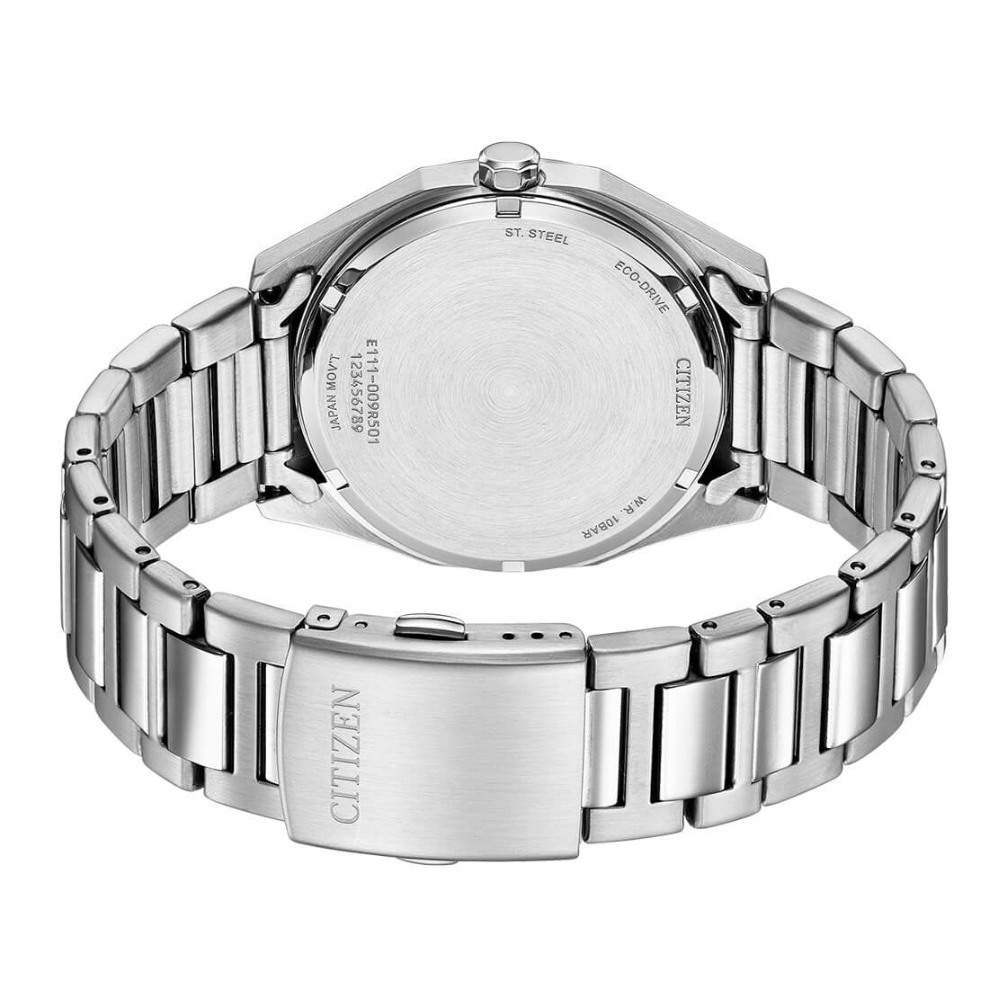 Citizen BM7630-80X watch case back stainless steel detail