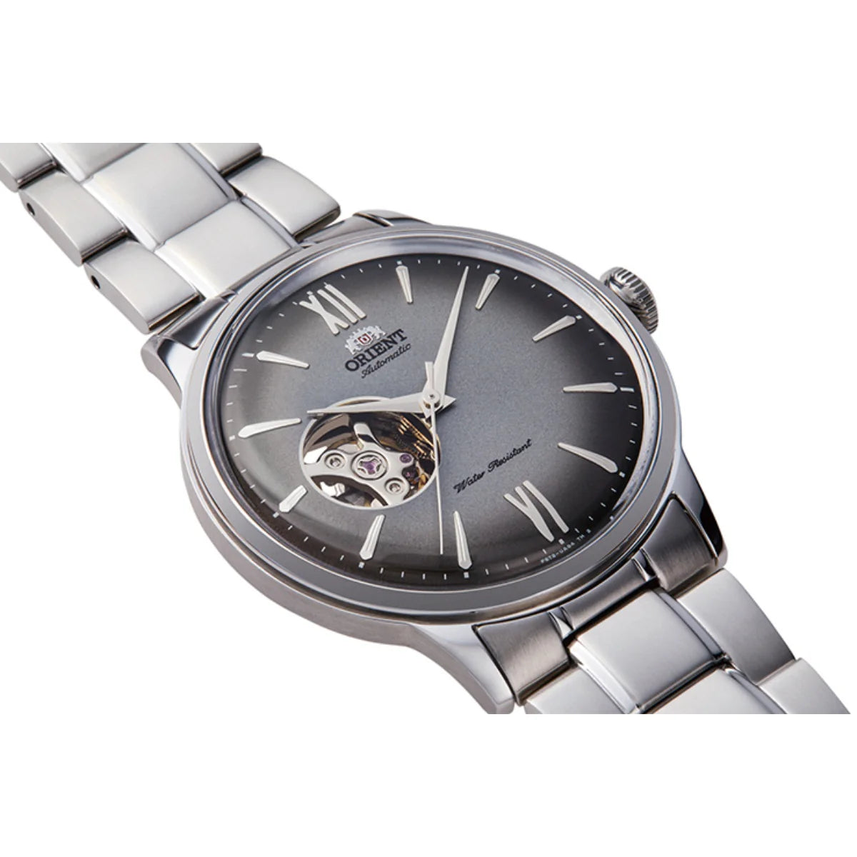 Orient Bambino RA-AG0029 Automatic Open Heart Grey Dial Leather Strap Men's Watch