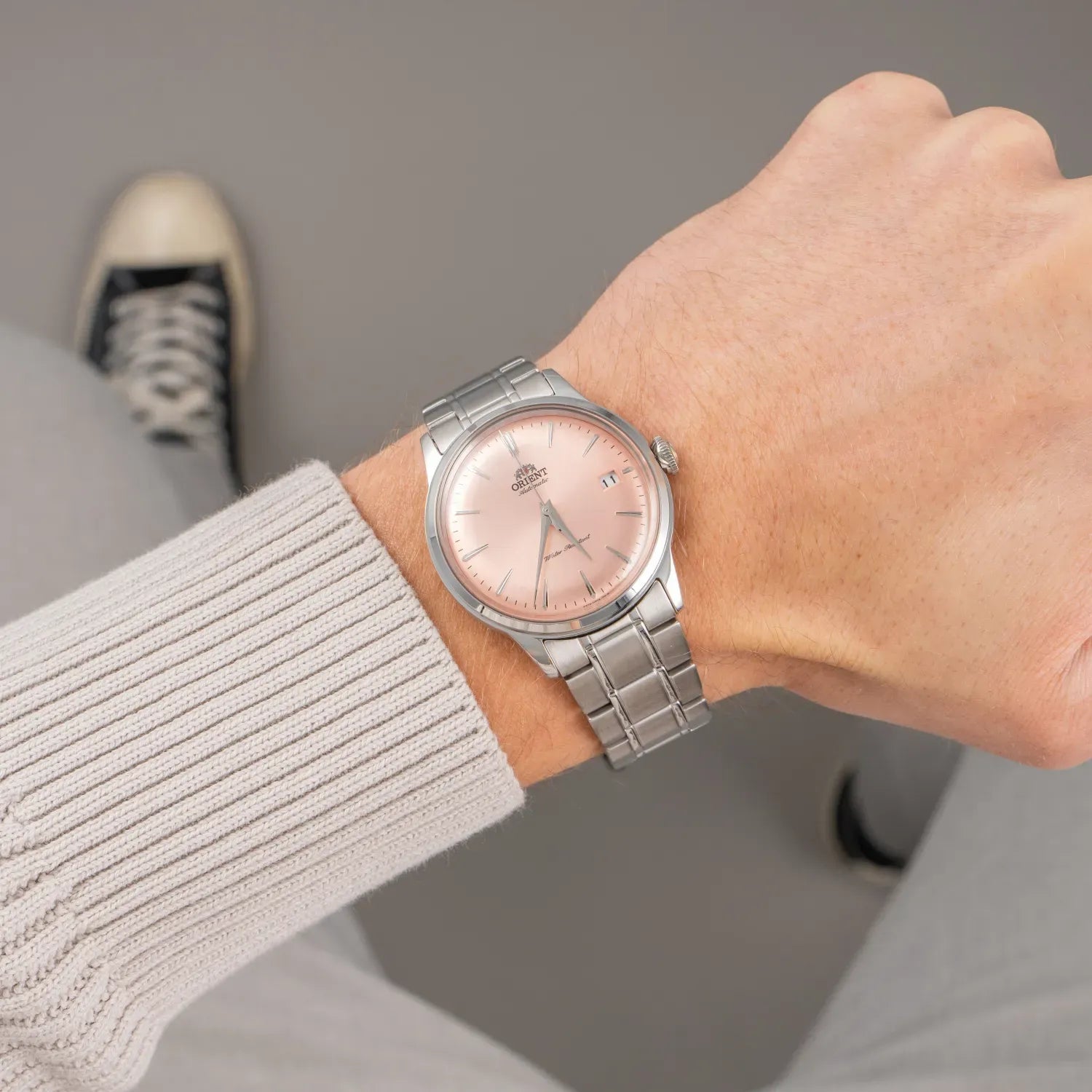 Orient Bambino RA-AC0M11Y Automatic Champagne Dial Leather Strap Men's Watch