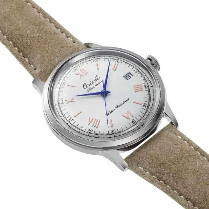 Orient Bambino Automatic 75th Anniversary RA-AC0027S Limited Edition White DIal Leather Strap Watch