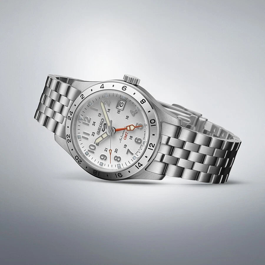 Seiko 5 Sports Field GMT SBSC009 Automatic White Dial Stainless Steel Men's Watch