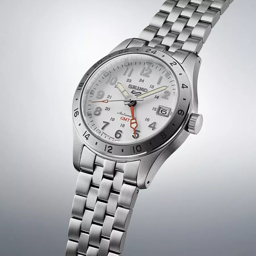 Seiko 5 Sports Field GMT SBSC009 Automatic White Dial Stainless Steel Men's Watch