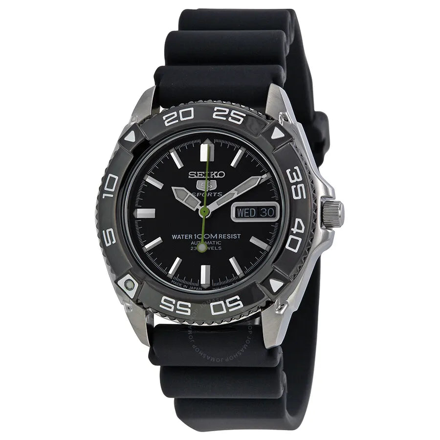 Seiko 5 Sports Series-SNZB23J2 Black Dial Automatic Rubber Men's Watch