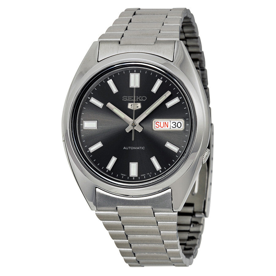 Seiko 5 SNXS79K1 Automatic Bold Black Dial Stainless Steel Men's Watch