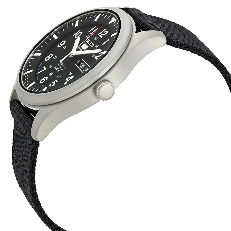 Seiko 5 Sports SNZG15J1 Automatic Field Watch Black Dial Nylon Strap Men's Watch