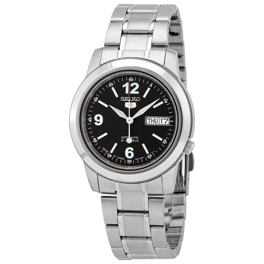 Seiko 5 SNKE63J1 Automatic 21 Jewels Black Dial Stainless Steel Men's Watch