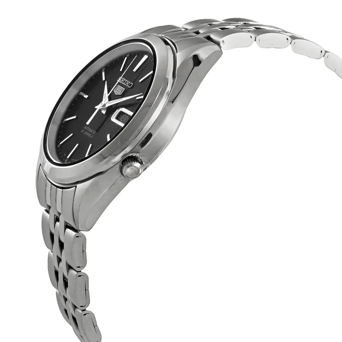 Seiko 5 SNKL23K1 21 Jewels Automatic Black Dial Stainless Steel Men's Watch
