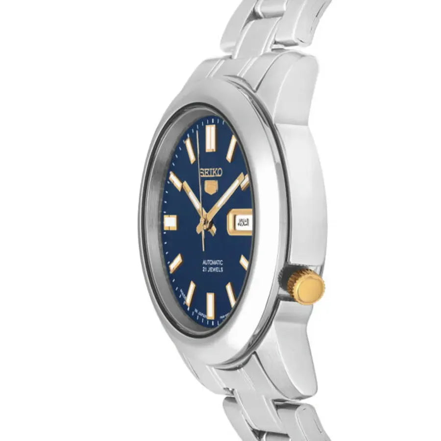 Seiko 5 SNKK11J1 21 Jewels Automatic Blue and Gold Dial Stainless Steel Men's Watch