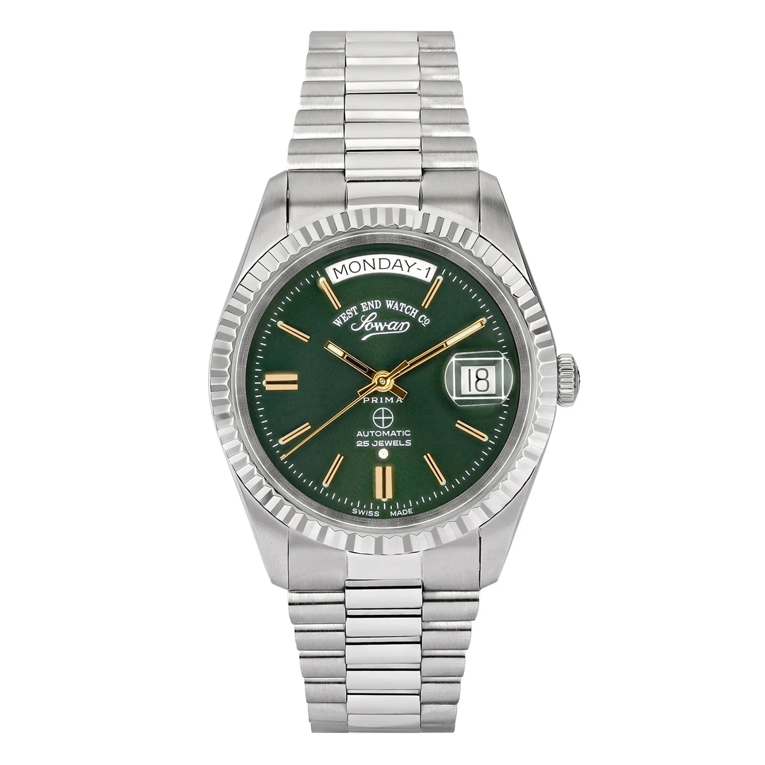 West End The Classics Automatic 6828.10.3330Y Green Dial Stainless Steel Unisex Watch