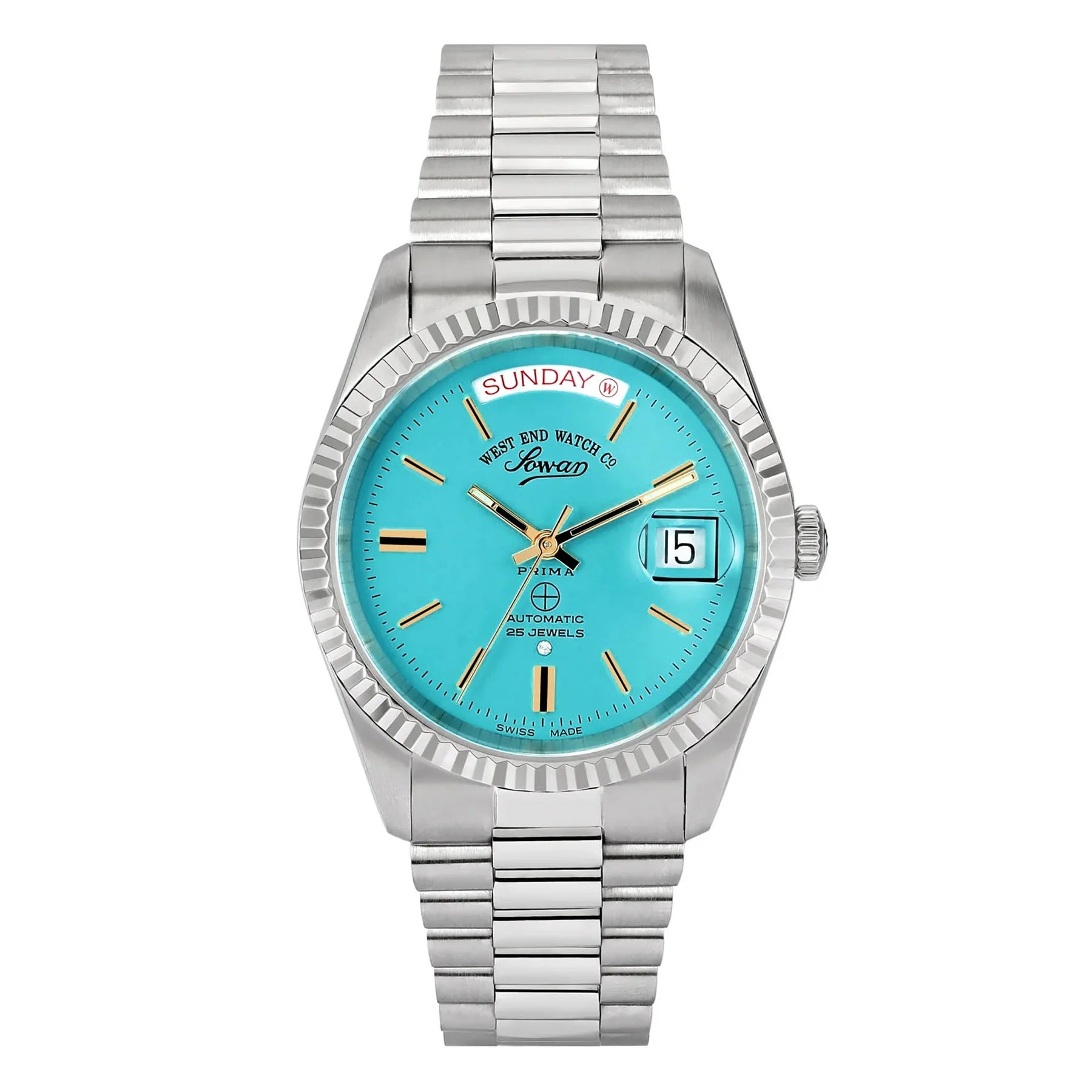 West End Automatic Analog The Classics 6828.10.3337Y Turquoise Dial 37mm Stainless Steel Unisex Watch