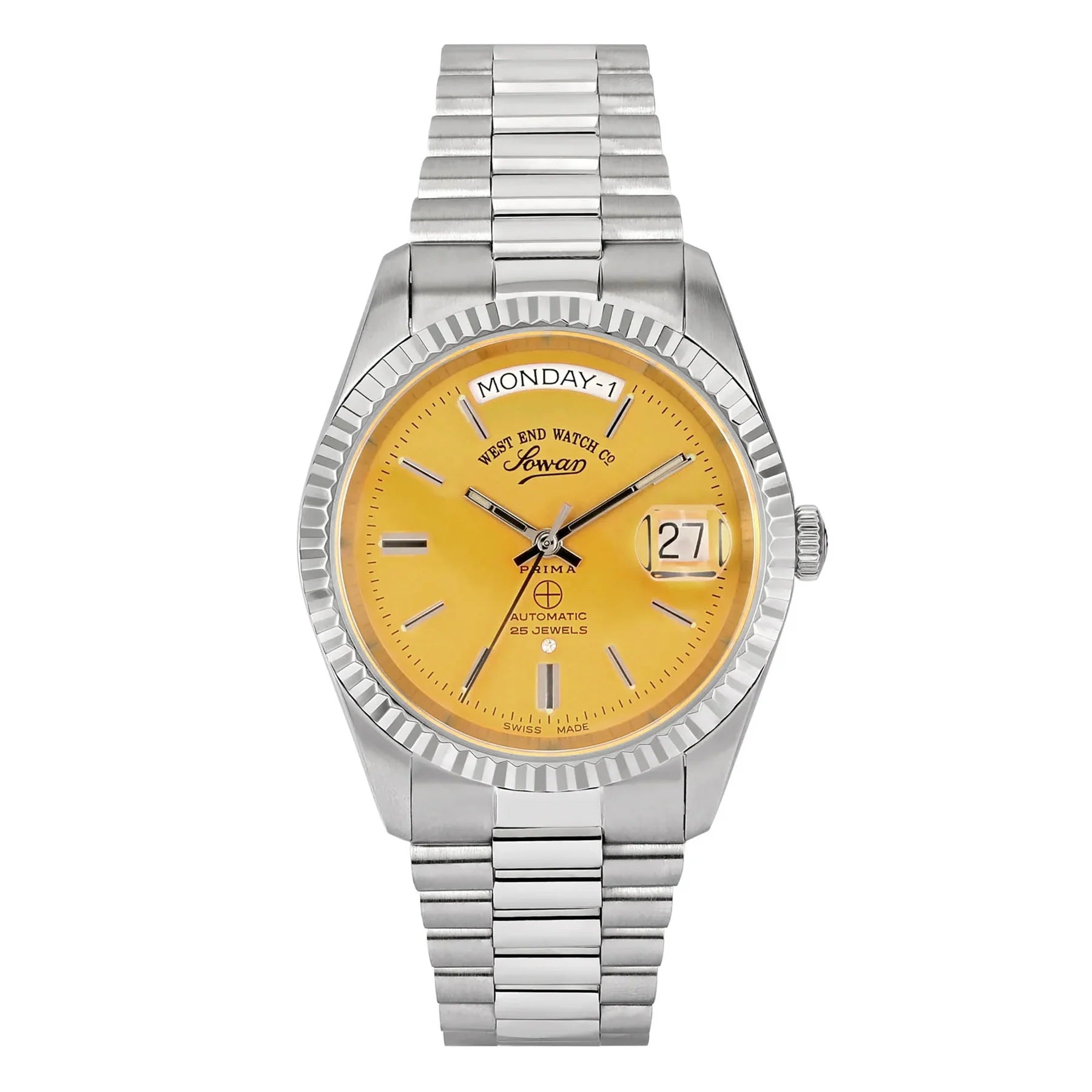 West End The Classics Automatic 6828.10.3338B Yellow Dial Stainless Steel Unisex Watch