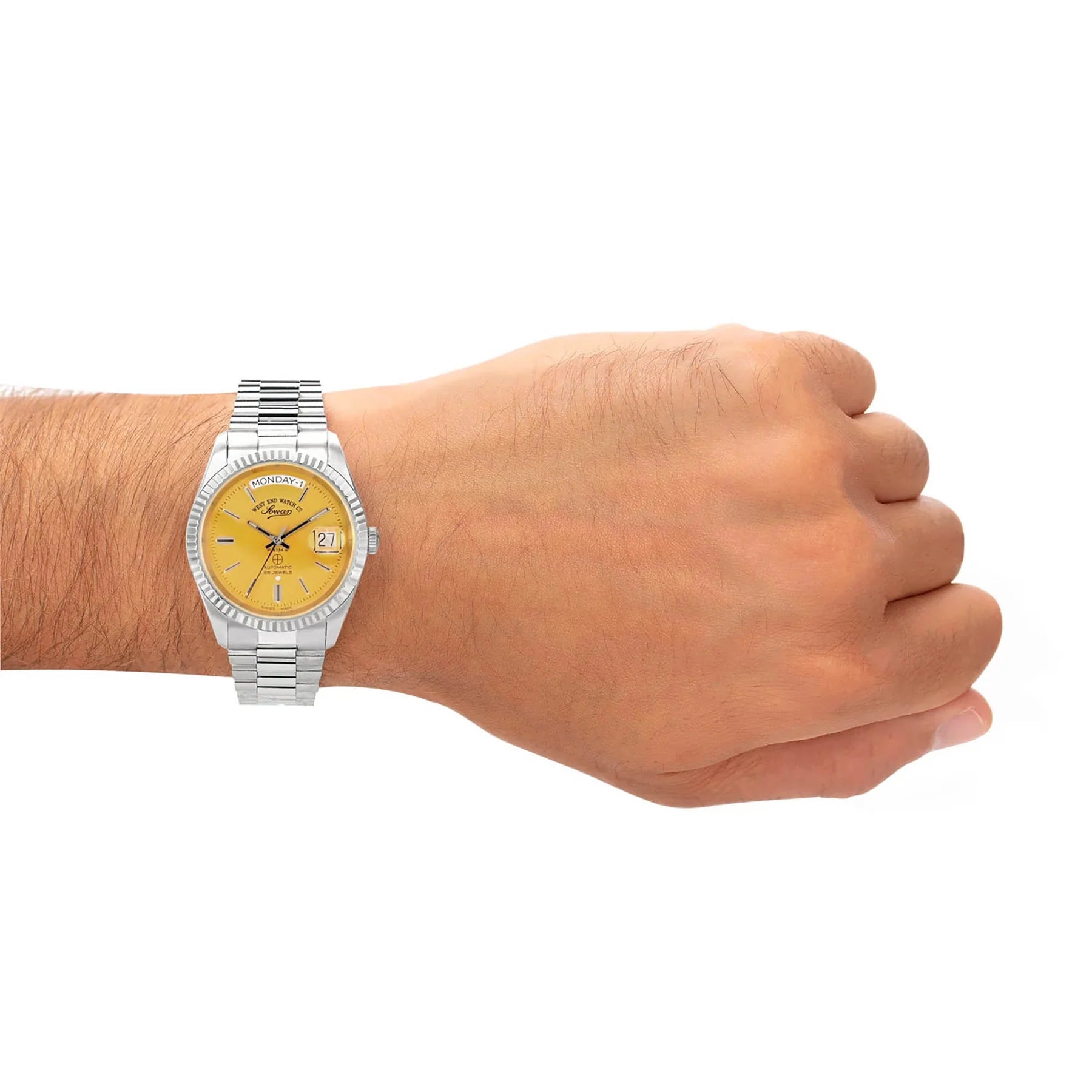 West End The Classics Automatic 6828.10.3338B Yellow Dial Stainless Steel Unisex Watch