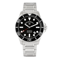 West End Impermeable Automatic Diver 6850.10.3333N-ALB Black Dial Stainless Steel Men's Watch