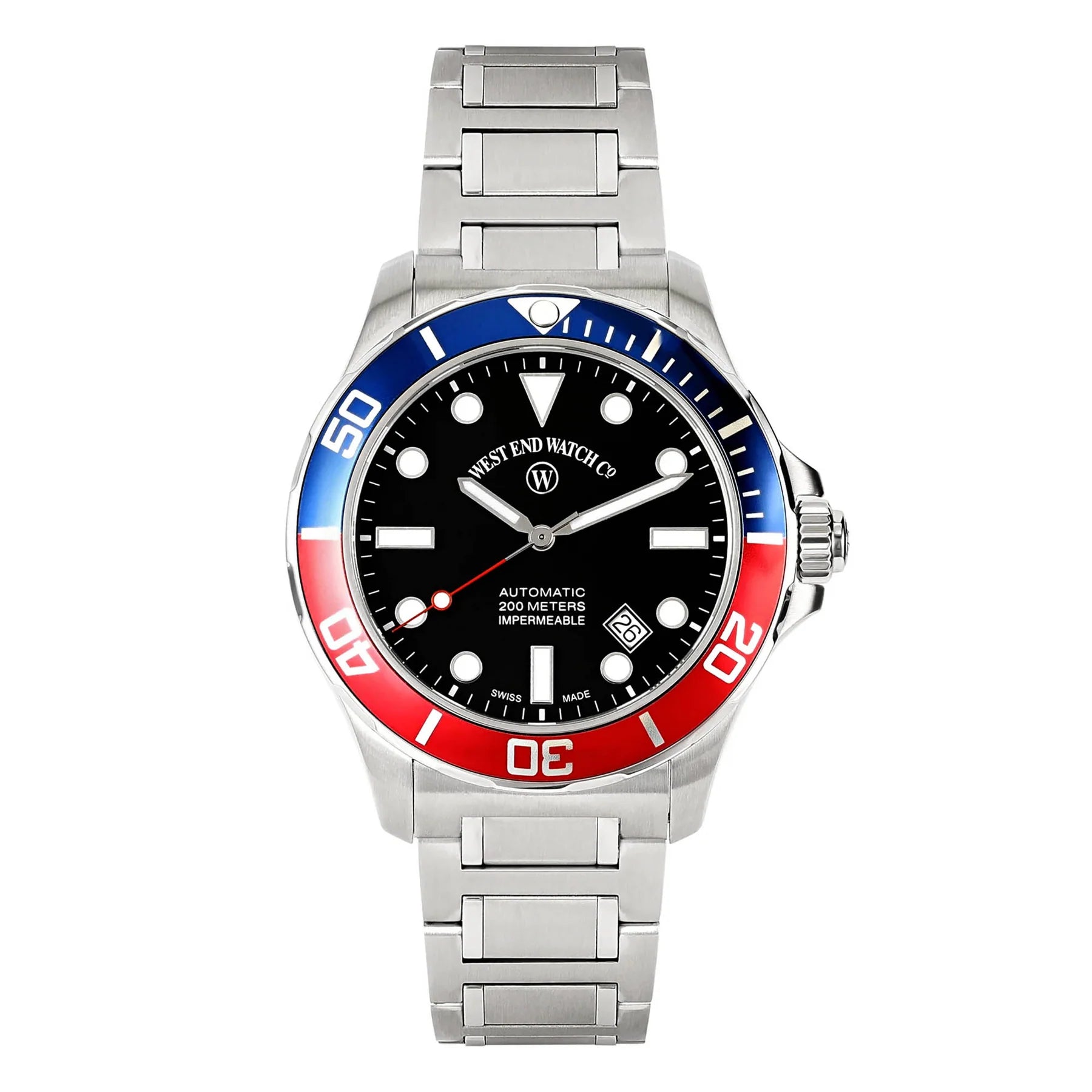 West End Impermeable Automatic Diver 6850.10.3333N-ALBL12R Black Dial Pepsi Bezel Men's Watch