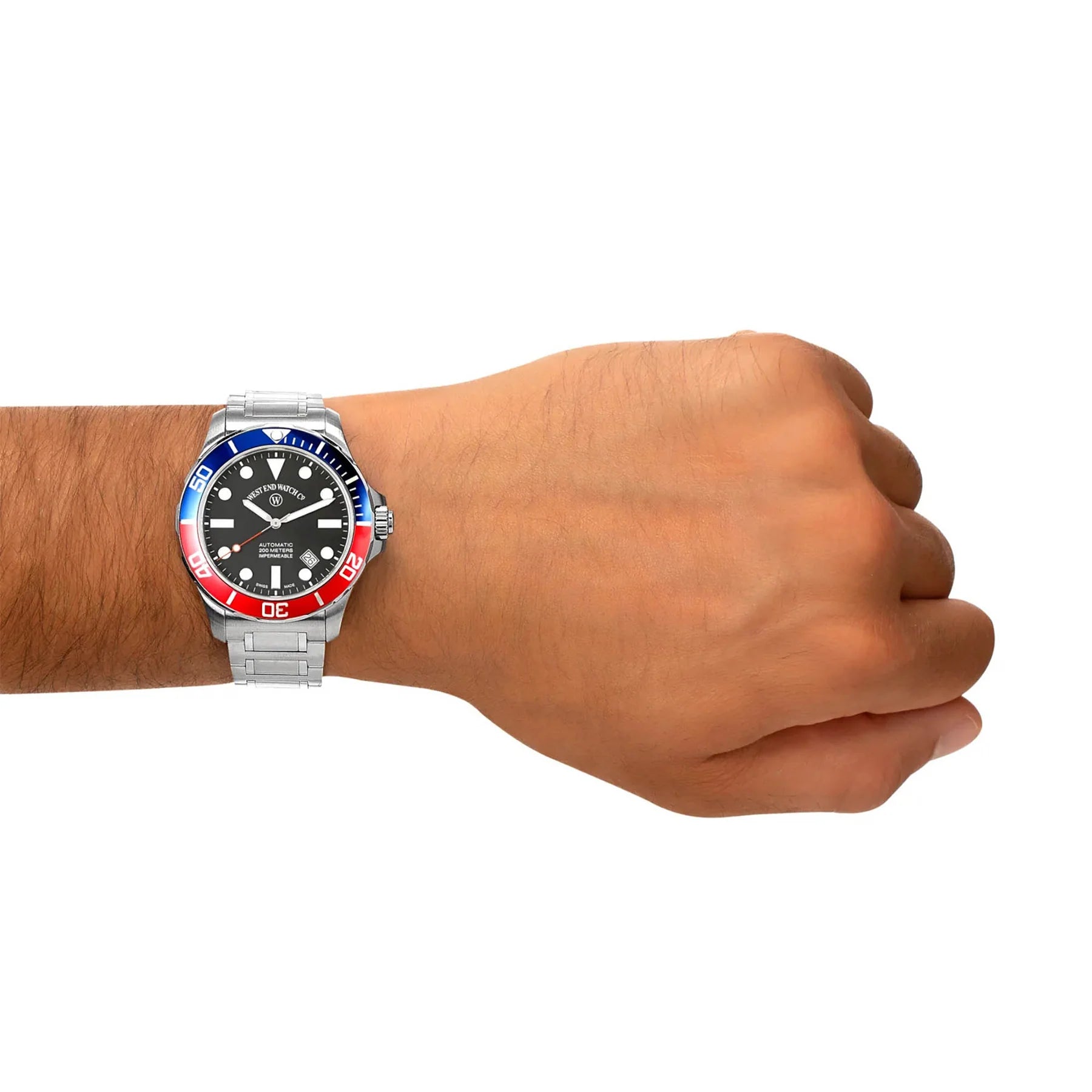 West End Impermeable Automatic Diver 6850.10.3333N-ALBL12R Black Dial Pepsi Bezel Men's Watch