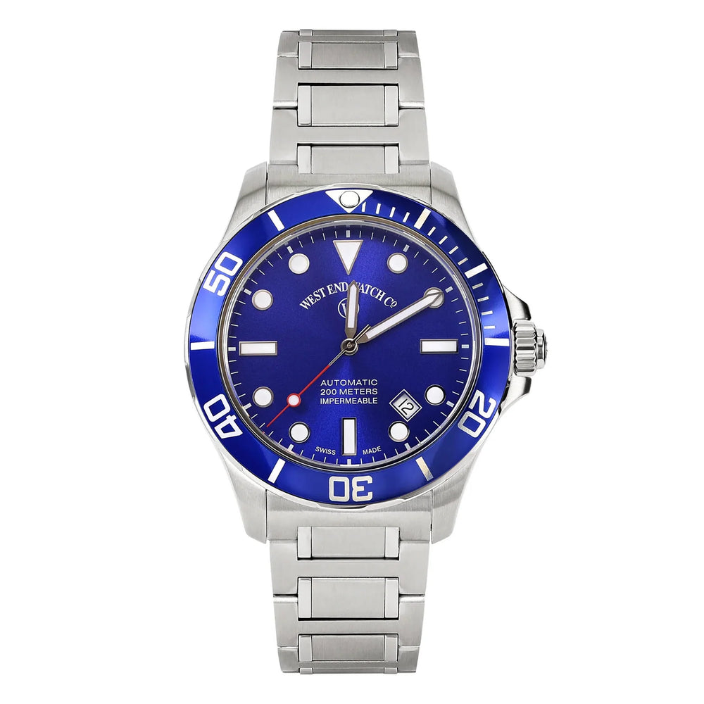 West End Impermeable Automatic Diver 6850.10.3335N-ALBL Blue Dial Stainless Steel Men's Watch