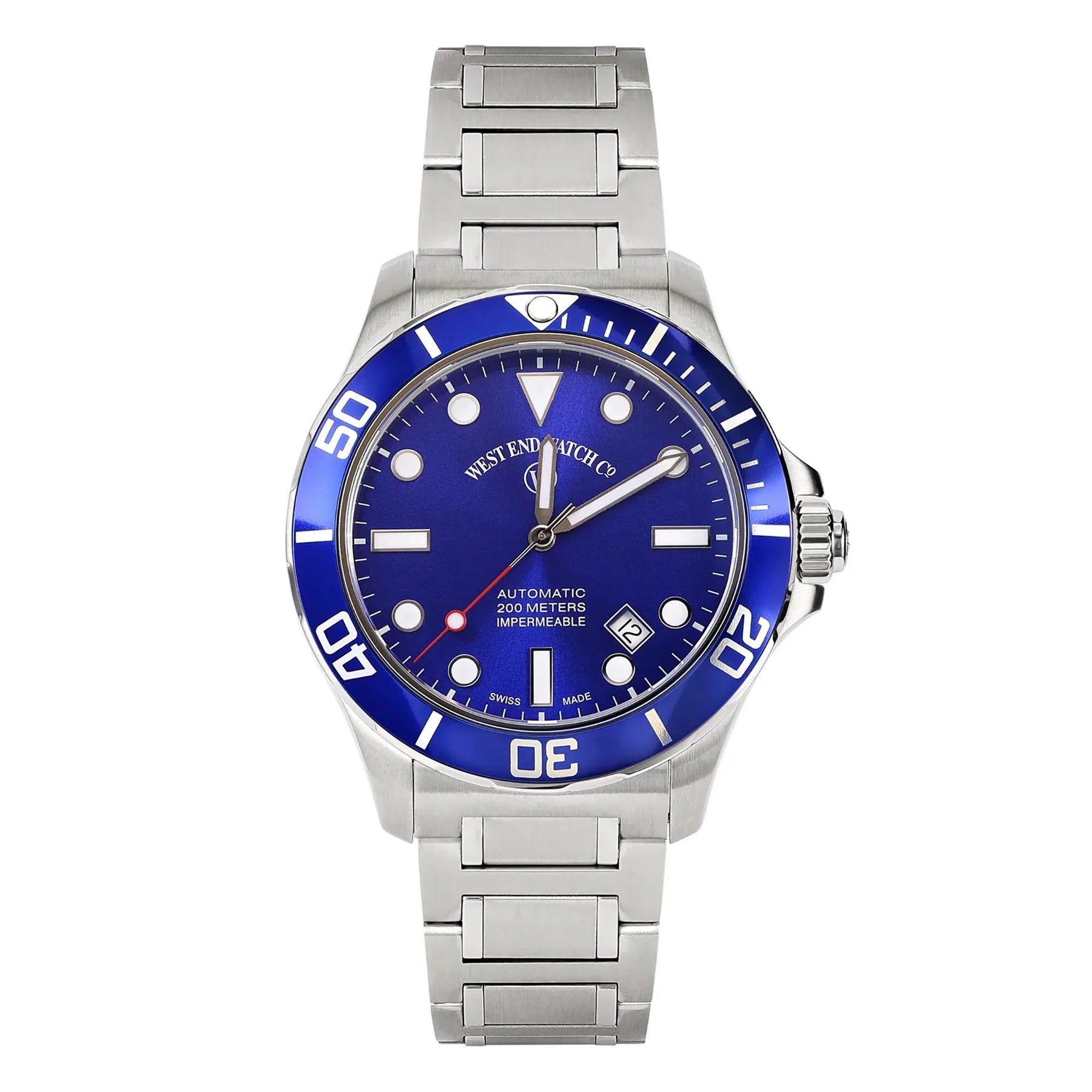 West End Impermeable Automatic Diver 6850.10.3335N-ALBL Blue Dial Stainless Steel Men's Watch