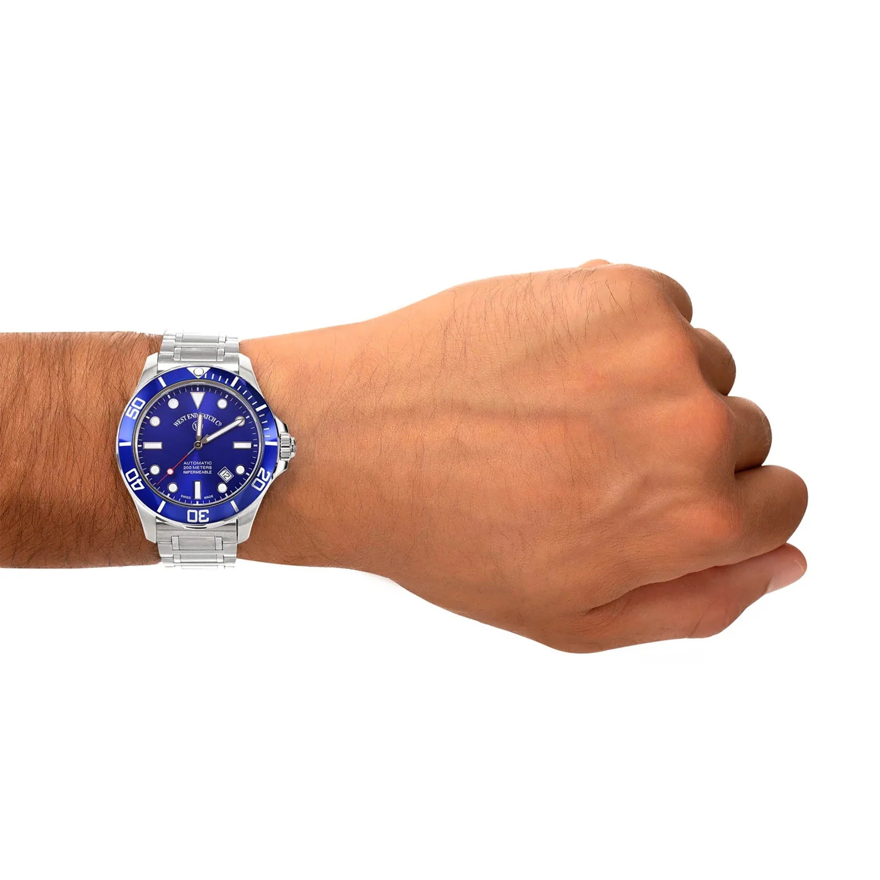 West End Impermeable Automatic Diver 6850.10.3335N-ALBL Blue Dial Stainless Steel Men's Watch