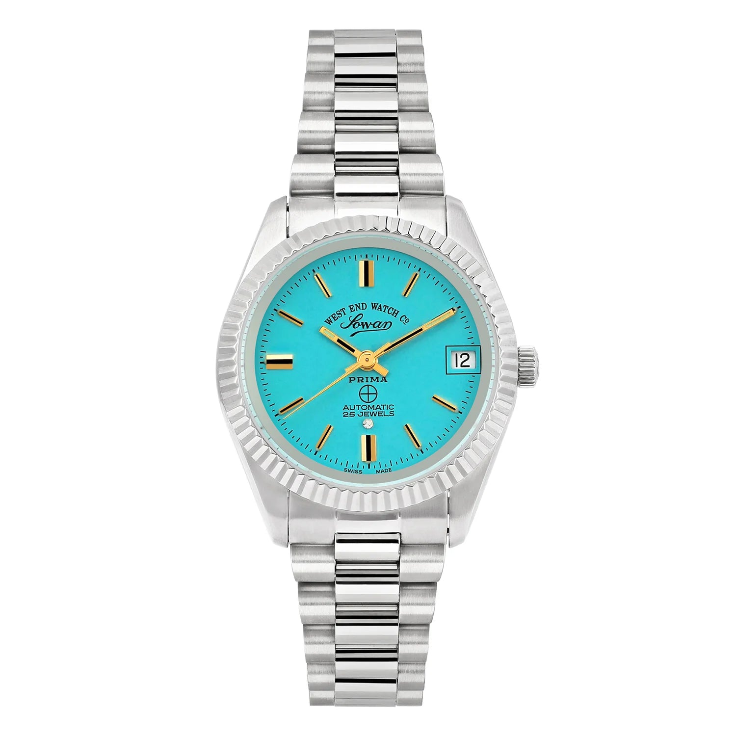 West End The Classics Automatic 6858.10.3337Y Turquoise Dial & Stainless Steel Women's Watch
