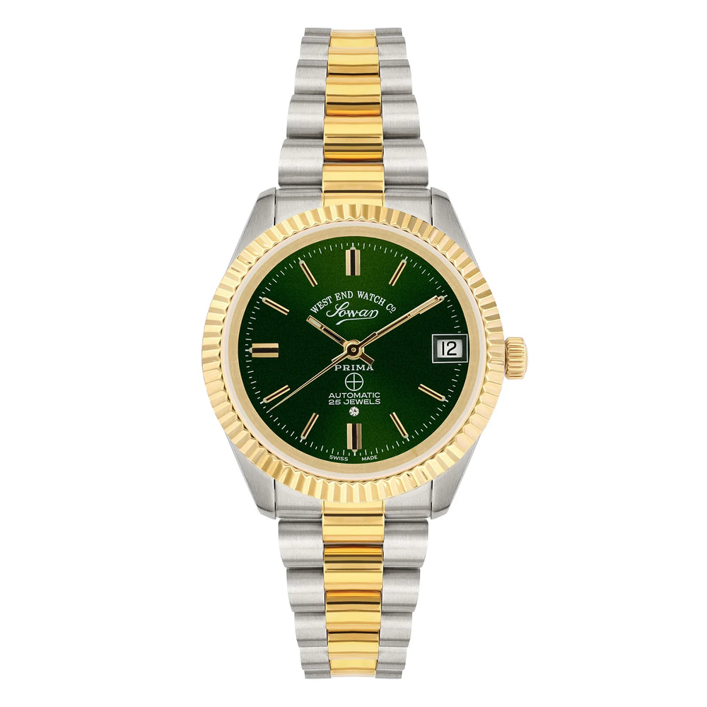 West End The Classics Automatic 6858.20.3330Y Green Dial & Two-Tone Stainless Steel Women's Watch