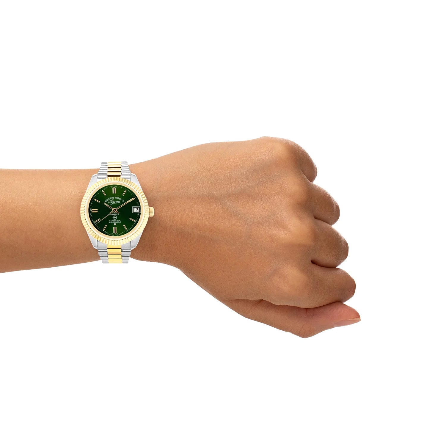 West End The Classics Automatic 6858.20.3330Y Green Dial & Two-Tone Stainless Steel Women's Watch