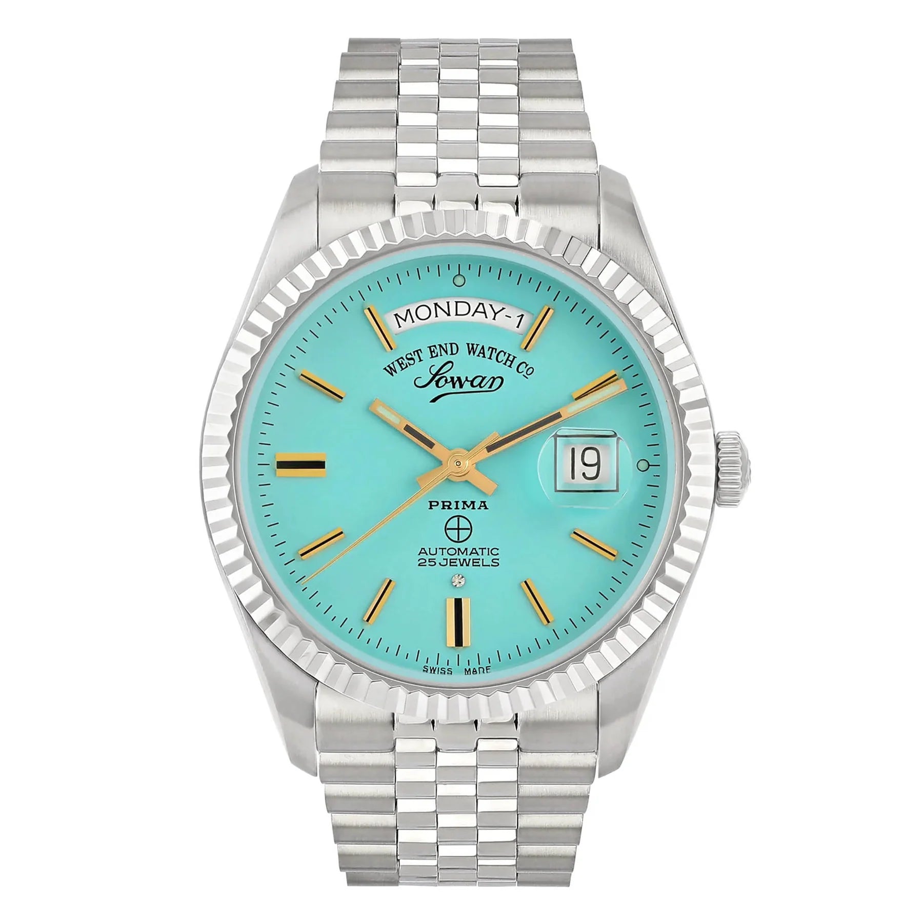 West End Automatic Analog The Classics XL 6868.10.3337Y Turquoise Dial 41mm Stainless Steel Men's Watch