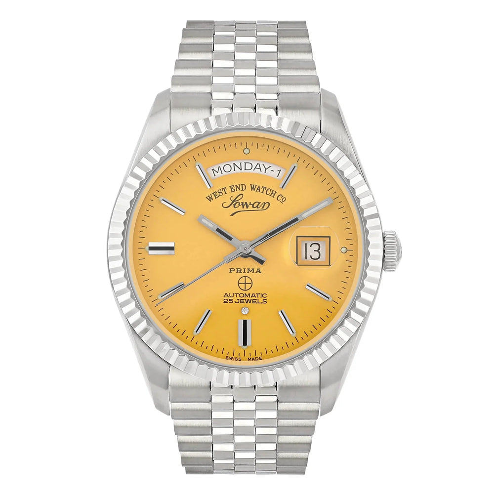 West End The Classics 41 Automatic 6868.10.3338N Yellow Dial Stainless Steel Men's Watch