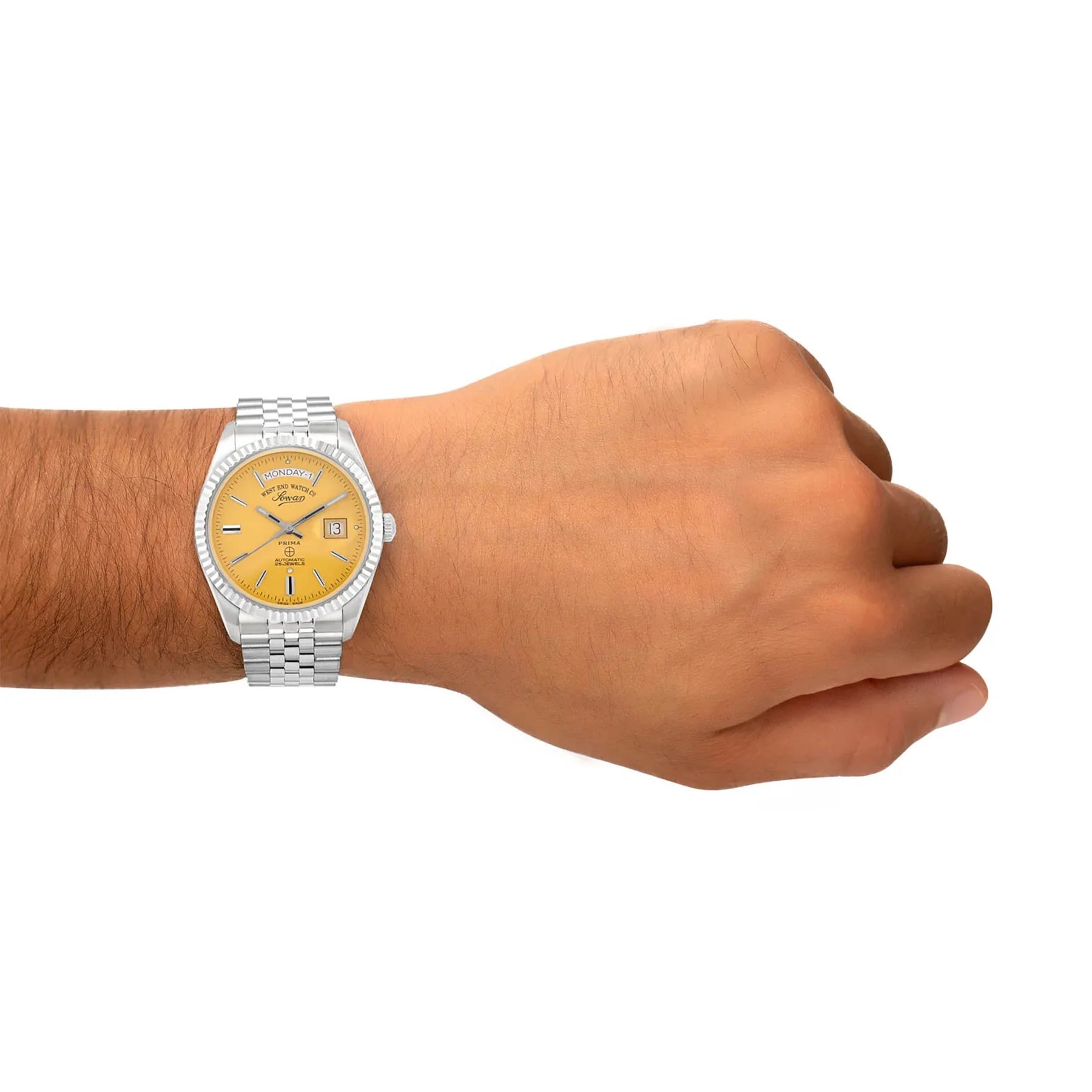 West End The Classics 41 Automatic 6868.10.3338N Yellow Dial Stainless Steel Men's Watch