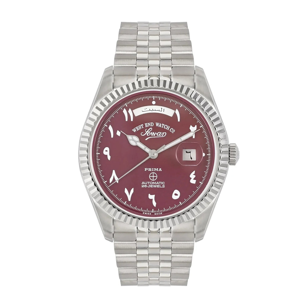 West End The Classics XL Automatic 6868.10.H-MAROON Maroon Dial Stainless Steel Men's Watch