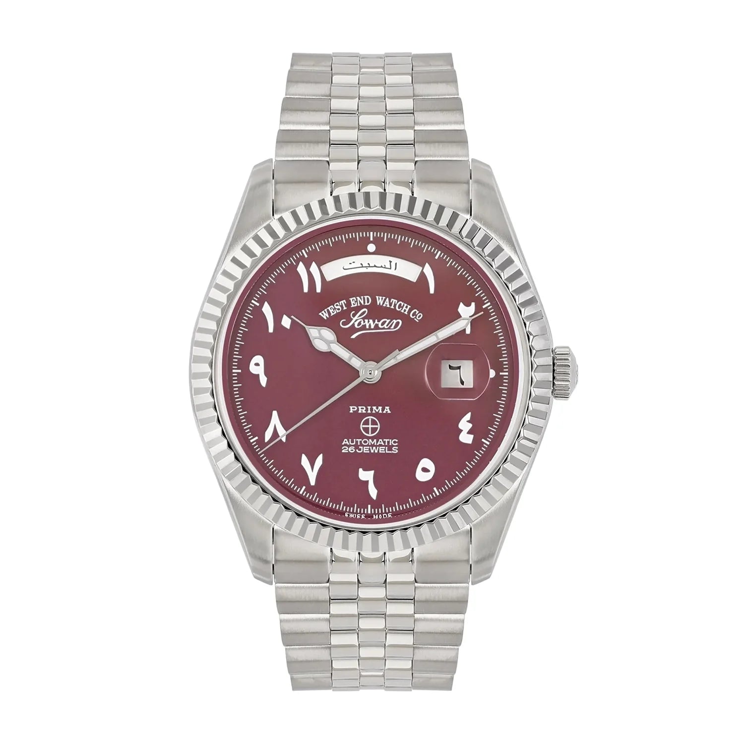 West End The Classics XL Automatic 6868.10.H-MAROON Maroon Dial Stainless Steel Men's Watch