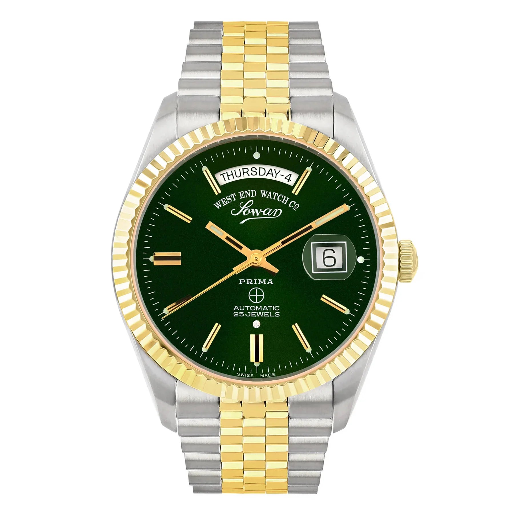 West End The Classics XL Automatic 6868.20.3330Y Green Dial Two-Tone Stainless Steel  Men's Watch
